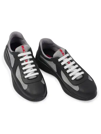 Prada Men's America's Cup Soft Rubber and Bike Fabric Sneakers - Black - Size 13 | Thumbnail 3