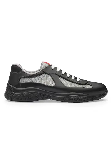 Prada Men's America's Cup Soft Rubber and Bike Fabric Sneakers - Black - Size 13 | Thumbnail 1