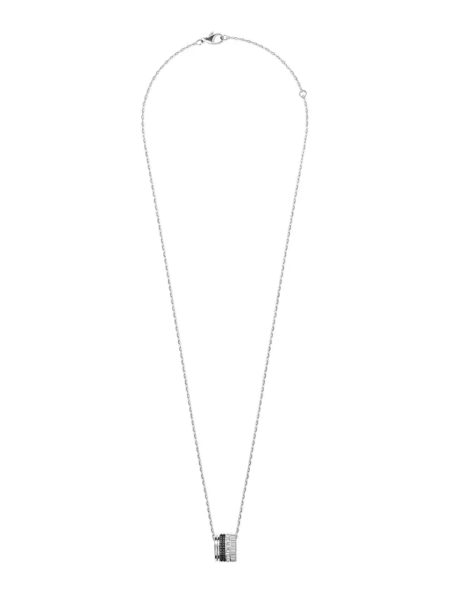 Women's Unisex Quatre Black Edition 18K White Gold, 0.24 TCW Diamond & PVD Pendant Necklace - White Gold