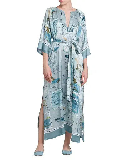 Kiton Women's Silk Belted Caftan | Thumbnail 3