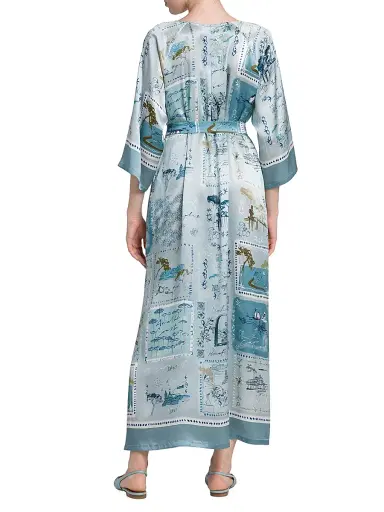 Kiton Women's Silk Belted Caftan | Thumbnail 5