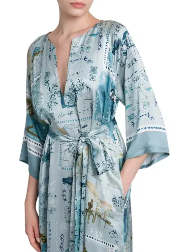 Kiton Women's Silk Belted Caftan | Thumbnail 6