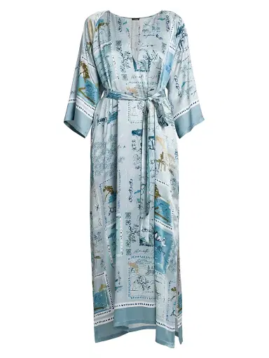 Kiton Women's Silk Belted Caftan | Thumbnail 1