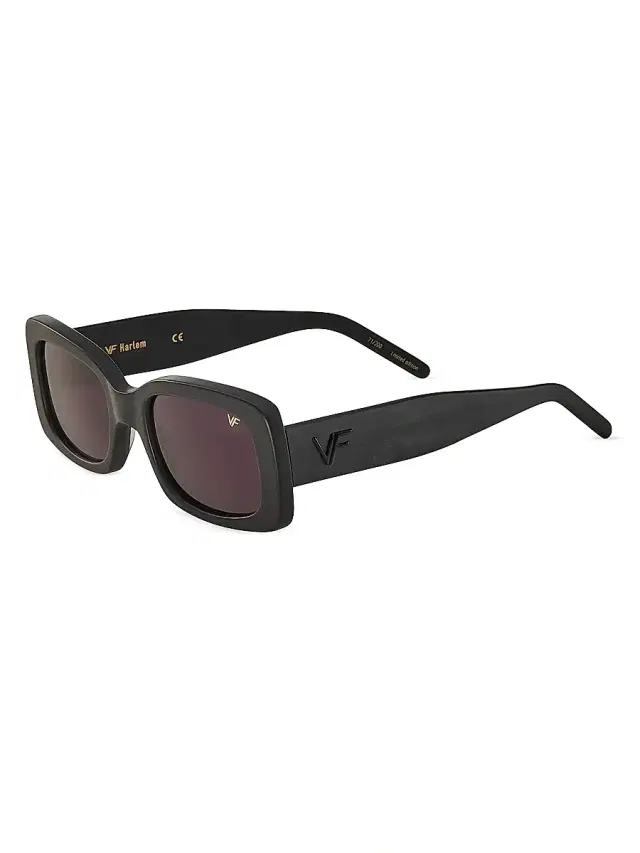Vintage Frames Company Men's Harlem 43MM Rectangular Sunglasses - Black