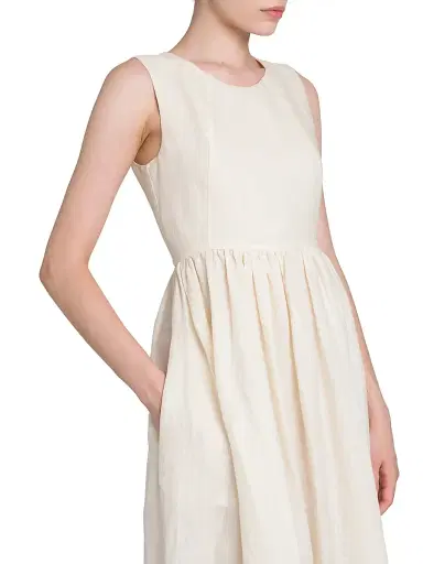 Kiton Women's Sleeveless Floral Linen Maxi Dress - White Black - Size 6 | Thumbnail 6 Kiton Women's Sleeveless Floral Linen Maxi Dress - White Black - Size 6 | Thumbnail 6