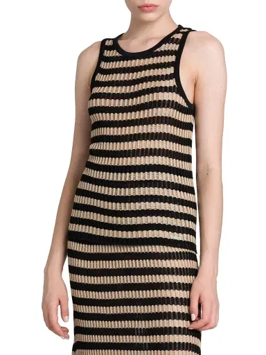 Kiton Women's Sleeveless Striped Silk Sweater | Thumbnail 4 Kiton Women's Sleeveless Striped Silk Sweater | Thumbnail 4