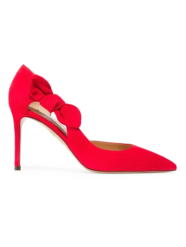 Women's Very Bow Tie 85MM Suede D'Orsay Pumps - Lipstick