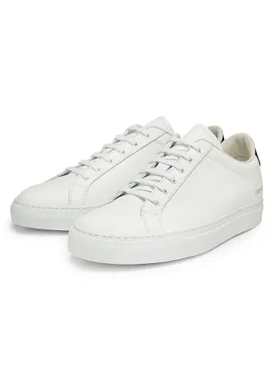 Common Projects Men's Retro Classic Leather Low-Top Sneakers - White Black - Size 14 | Thumbnail 2 Common Projects Men's Retro Classic Leather Low-Top Sneakers - White Black - Size 14 | Thumbnail 2
