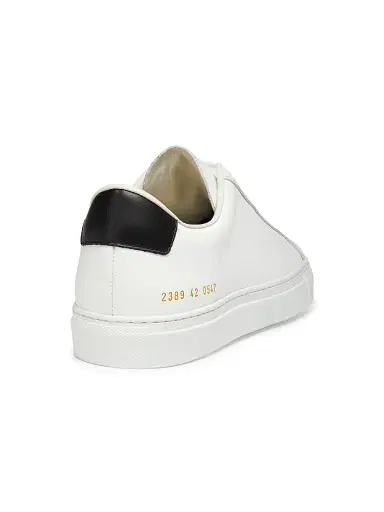 Common Projects Men's Retro Classic Leather Low-Top Sneakers - White Black - Size 14 | Thumbnail 3 Common Projects Men's Retro Classic Leather Low-Top Sneakers - White Black - Size 14 | Thumbnail 3