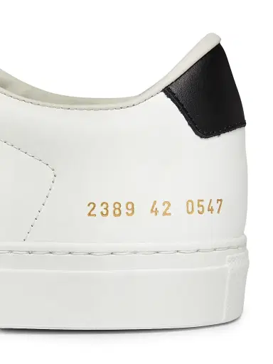 Common Projects Men's Retro Classic Leather Low-Top Sneakers - White Black - Size 14 | Thumbnail 5 Common Projects Men's Retro Classic Leather Low-Top Sneakers - White Black - Size 14 | Thumbnail 5