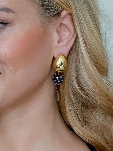 Saulé Women's La Dolce Vita Tulia 18K-Gold-Plated, Crystal & Glass Jet Earrings - Gold Twilight | Thumbnail 2