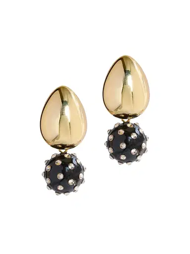 Saulé Women's La Dolce Vita Tulia 18K-Gold-Plated, Crystal & Glass Jet Earrings - Gold Twilight | Thumbnail 1