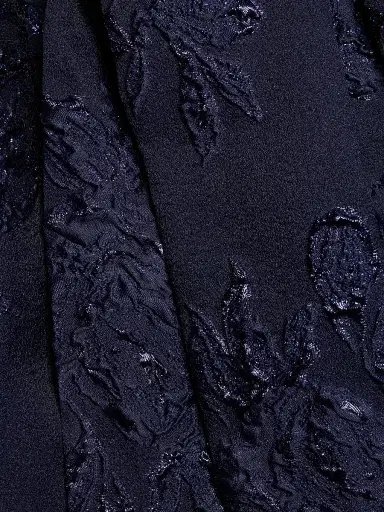 Teri Jon by Rickie Freeman Women's Jacquard Floral-Print Shirtdress - Navy - Size 12 | Thumbnail 7 Teri Jon by Rickie Freeman Women's Jacquard Floral-Print Shirtdress - Navy - Size 12 | Thumbnail 7