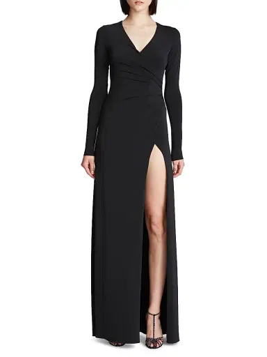 Halston Women's Sydney Ruched Jersey Gown | Thumbnail 2