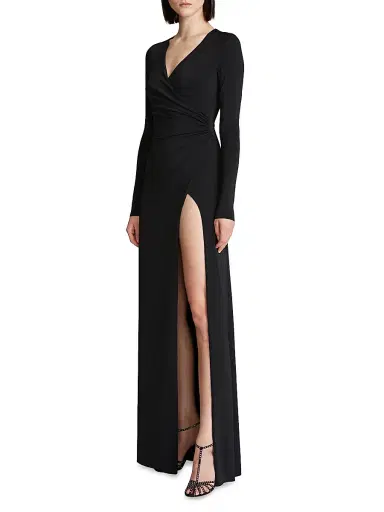 Halston Women's Sydney Ruched Jersey Gown | Thumbnail 4