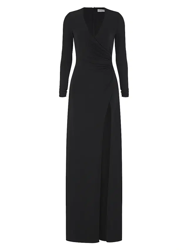 Women's Sydney Ruched Jersey Gown - Black