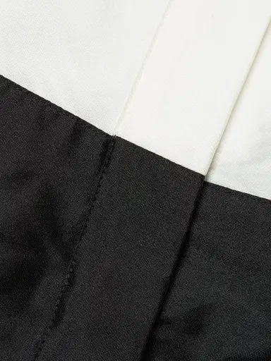 Teri Jon by Rickie Freeman Women's Two-Tone Collared Taffeta Gown - Black White - Size 18 | Thumbnail 6