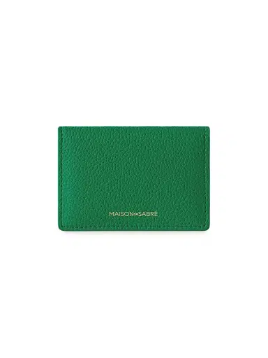 MAISON de SABRÉ Women's Leather Card Case - Emerald Green | Thumbnail 1