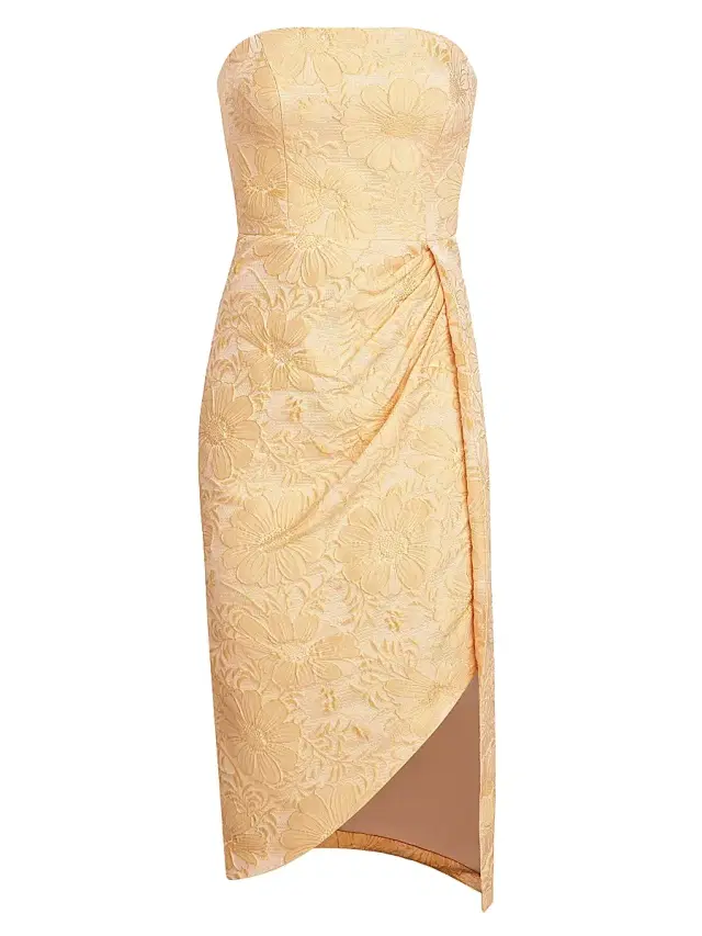 Kay Unger Women's Lucy Jacquard Midi-Dress - Saffron
