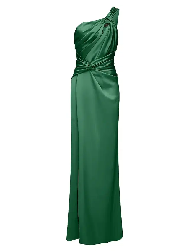 Theia Women's Gloria Twist Column Gown - Pine