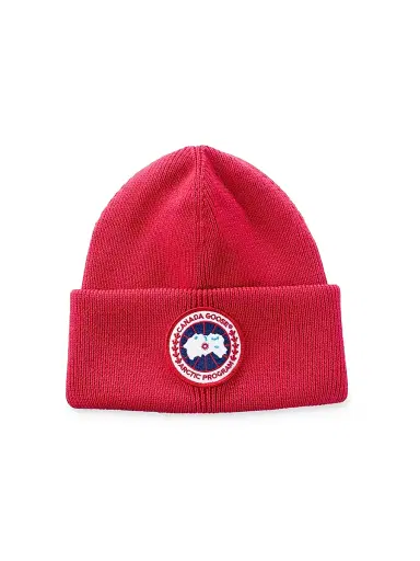 Canada Goose Men's Arctic Disc Wool Beanie - Red | Thumbnail 1 Canada Goose Men's Arctic Disc Wool Beanie - Red | Thumbnail 1
