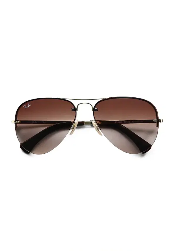 Men's RB3449 59MM Semi-Rimless Aviator Sunglasses - Gold