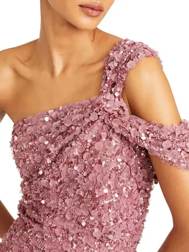 Theia Women's Renata One-Shoulder Beaded Petal Gown - Dusk | Thumbnail 4 Theia Women's Renata One-Shoulder Beaded Petal Gown - Dusk | Thumbnail 4