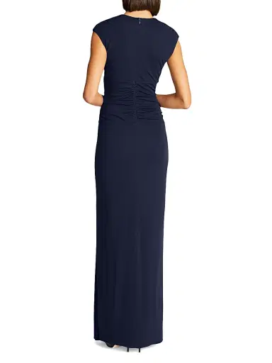 Halston Women's Giovanna Jersey Twisted Gown - Navy - Size 14 | Thumbnail 5 Halston Women's Giovanna Jersey Twisted Gown - Navy - Size 14 | Thumbnail 5