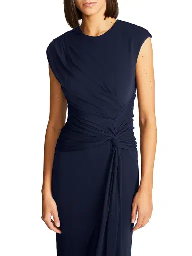 Halston Women's Giovanna Jersey Twisted Gown - Navy - Size 14 | Thumbnail 6 Halston Women's Giovanna Jersey Twisted Gown - Navy - Size 14 | Thumbnail 6