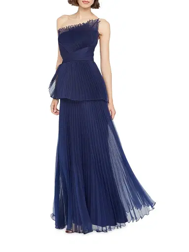 THEIA Women's Delphine Pleated One-Shoulder Organza Gown | Thumbnail 4