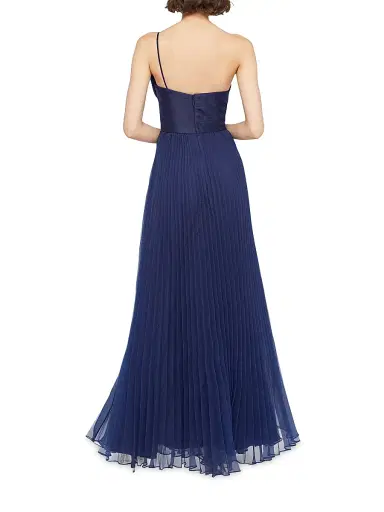 THEIA Women's Delphine Pleated One-Shoulder Organza Gown | Thumbnail 5