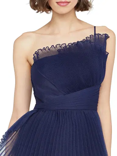 THEIA Women's Delphine Pleated One-Shoulder Organza Gown | Thumbnail 6