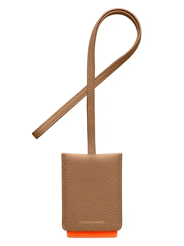 Leather ID Lanyard Holder - Manhattan Sandstone