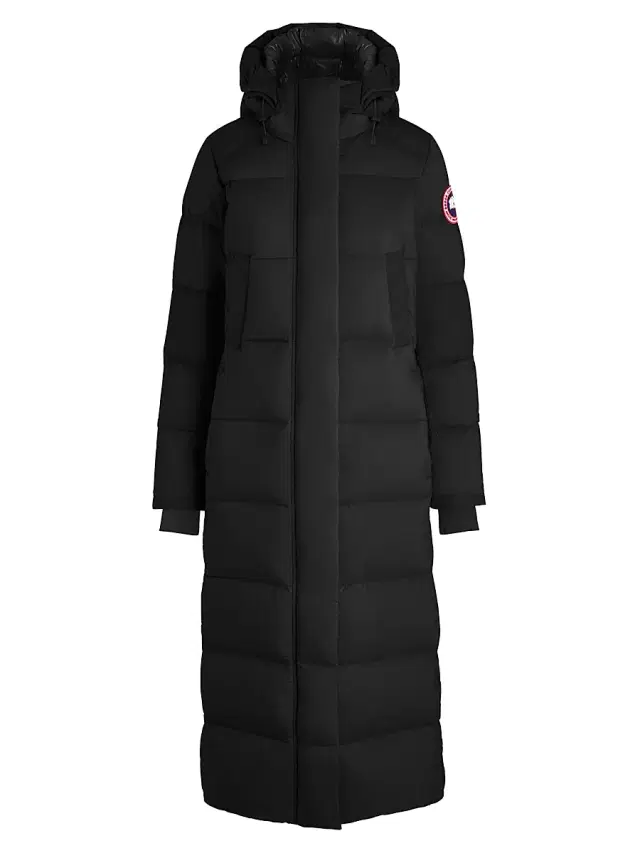 Women's Alliston Longline Hooded Down Parka - Black