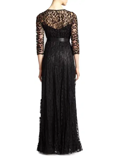 Teri Jon by Rickie Freeman Women's Lace Pintuck Gown | Thumbnail 5
