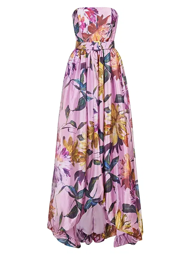 Kay Unger Women's Evangeline Floral Organza Strapless Gown - Pink Mauve