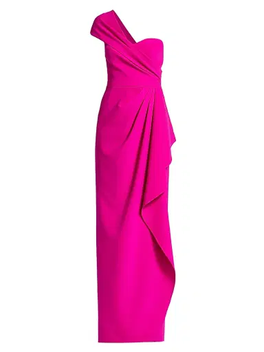 Teri Jon by Rickie Freeman Women's Crepe One-Shoulder Gown | Thumbnail 1 Teri Jon by Rickie Freeman Women's Crepe One-Shoulder Gown | Thumbnail 1