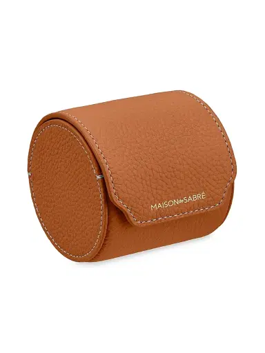 MAISON de SABRÉ Leather Watch Roll - Pecan Brown | Thumbnail 1