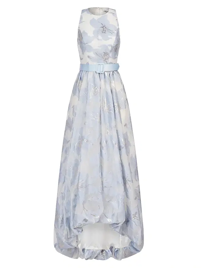 Kay Unger Women's Vivian Floral Organza Jacquard Gown - Pale Blue