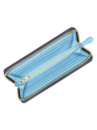 MAISON de SABRÉ Women's Long Leather Zip Wallet - Graphite Sky | Thumbnail 5