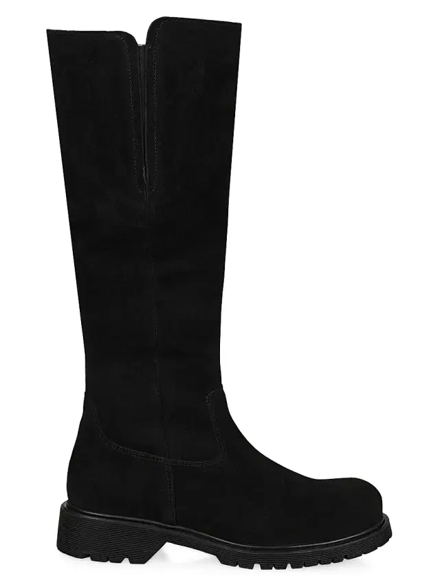 Women's Helene 38MM Suede Lug Sole Boots - Black