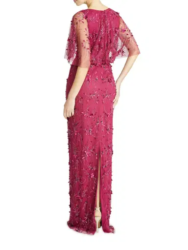 Theia Women's Romina Beaded Column Gown - Rosewood | Thumbnail 3 Theia Women's Romina Beaded Column Gown - Rosewood | Thumbnail 3