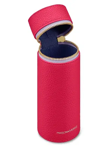 MAISON de SABRÉ Women's Leather Brush Case - Fuchsia Lavender | Thumbnail 3