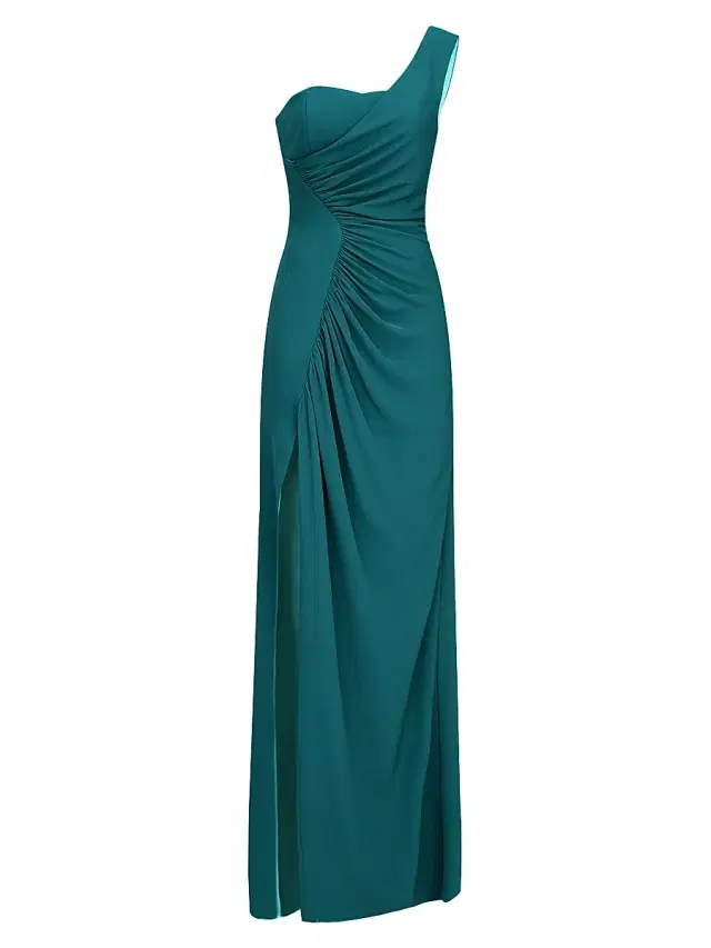 Women's Verdianna One-Shoulder Gown - Lowden Green