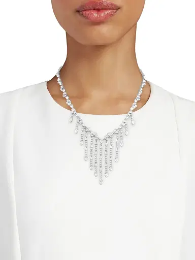 Adriana Orsini Women's Versailles Sterling Silver & Cubic Zirconia Fringe Necklace - Silver | Thumbnail 2 Adriana Orsini Women's Versailles Sterling Silver & Cubic Zirconia Fringe Necklace - Silver | Thumbnail 2