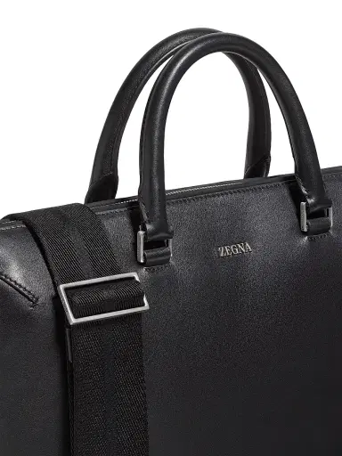 Zegna Men's Calf Leather Business Bag | Thumbnail 5 Zegna Men's Calf Leather Business Bag | Thumbnail 5