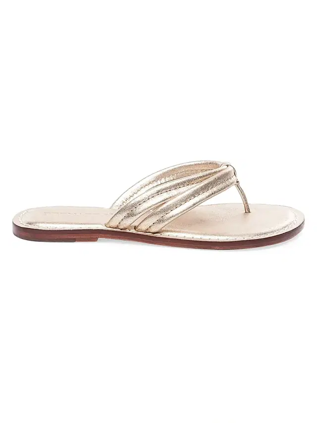 Bernardo Women's Miami Leather Thong Sandals - Distressed Platinum