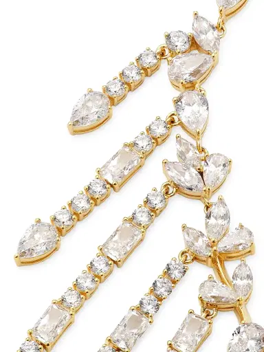 Adriana Orsini Women's Versailles 18K-Gold-Plated & Cubic Zirconia Fringe Necklace - Gold | Thumbnail 4