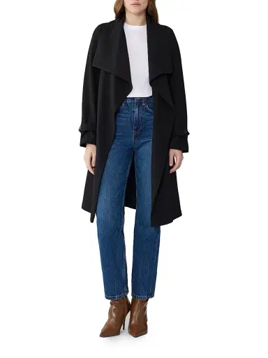 Soia & Kyo Women's Olivia Belted Trench Coat - Black - Size XS | Thumbnail 2