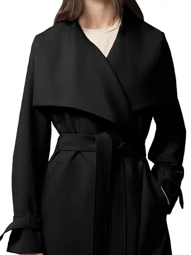 Soia & Kyo Women's Olivia Belted Trench Coat - Black - Size XS | Thumbnail 6